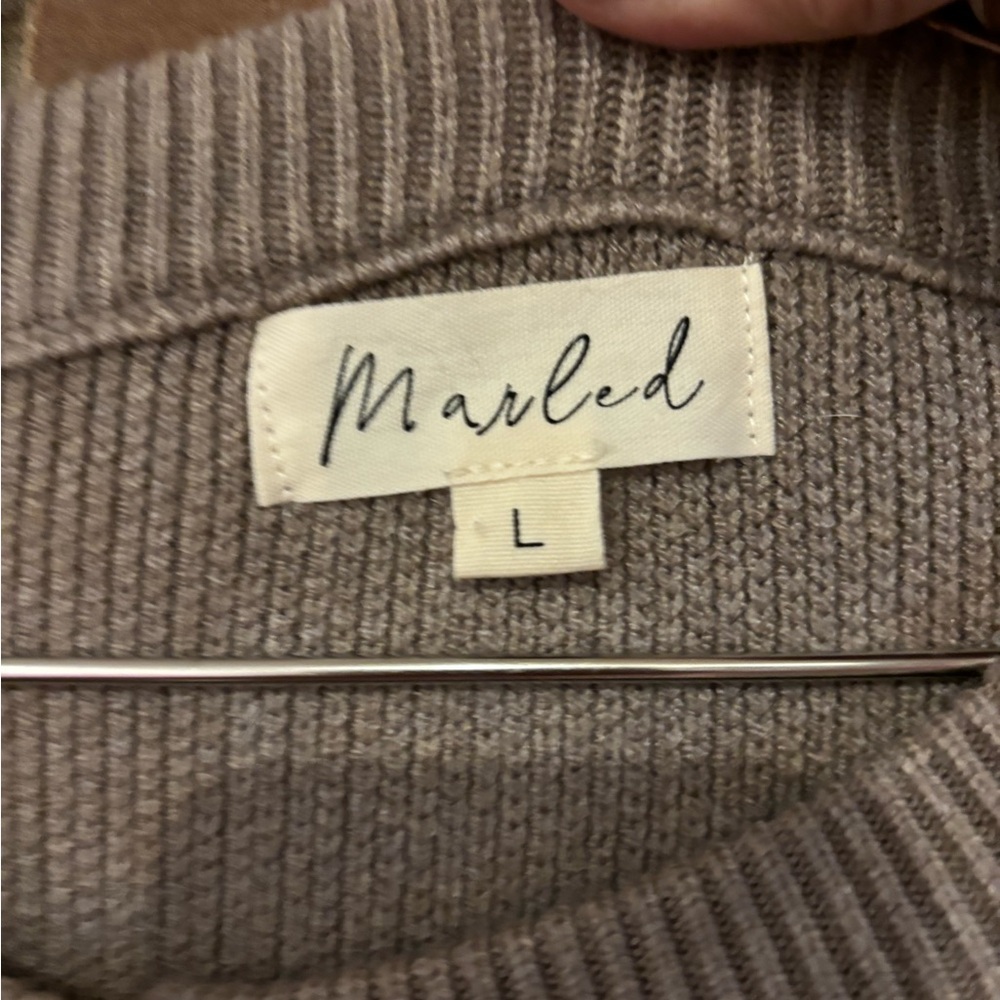 Marled Taupe Button-Up Cardigan - Picture 3 of 4